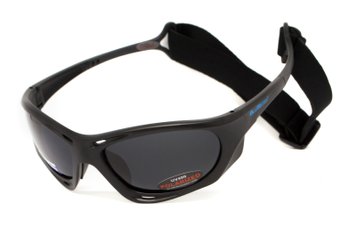 Темні окуляри з поляризацією BluWater Hydro Polarized (dark gray) Anti-Fog, чорні лінзи в чорній оправі 1 купити