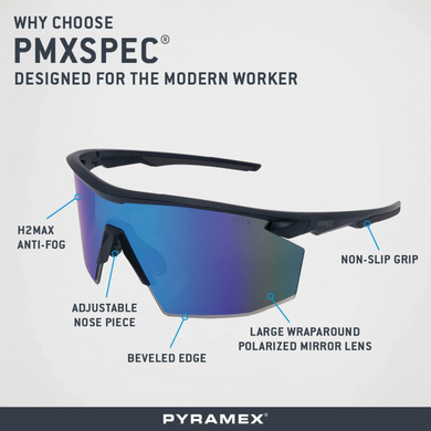 Защитные очки с поляризацией PMXSPEC Polarized (blue mirror) SUPER Anti-Fog H2MAX 8 купить