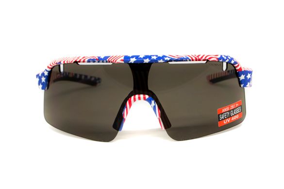 Защитные очки Global Vision Holeshot USA Flag (gray), сірі в оправі прапор США 6 купить